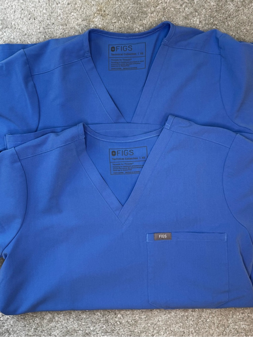 Figs V-Neck Top in Royal Blue